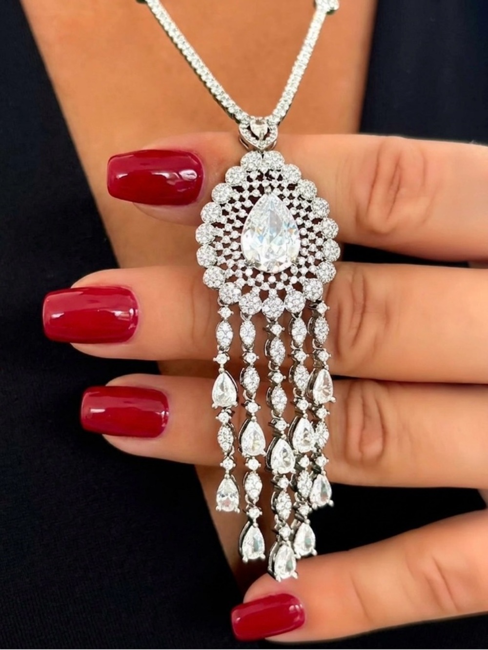 Mother’s Day 🌺 White Gold Plated w/ Swarovski Crystal Necklace Bridal Jewelry